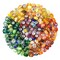 Aipridy Assortment European Large Hole Beads Spacer Beads Rhinestone Craft Beads for DIY Charms Bracelet Jewelry Making (Green-Orange-Lemon)
